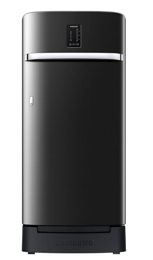 Samsung 189 L, 5 Star, Digi-Touch Cool, Digital Inverter with Display, Direct-Cool Single Door Refrigerator (RR21D2F25BX/HL, Luxe Black, Base Stand Drawer)